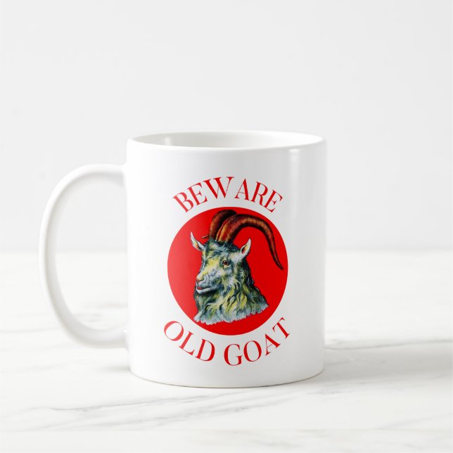 Taza De Café Cuidado con la cabra vieja Seniors Mug (Izquierda)