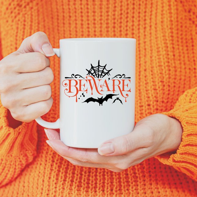 Taza De Café Cuidado con la música moderna de Halloween (Subido por el creador)
