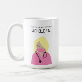 Taza De Café Cuidado de corazón: enfermera de Personalizable Gr