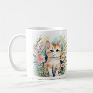 Taza De Café Cuidado gato color agua Mug