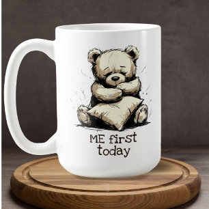 Taza De Café Cuidado Oso De Teddy Abrazo Pillow Brown Autocuida