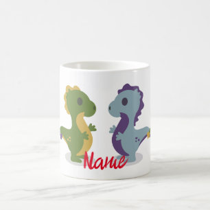Taza De Café Cuidado par de dinosaurios Thunder_Cove