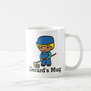 Taza De Café Cuidador lindo con trapeador
