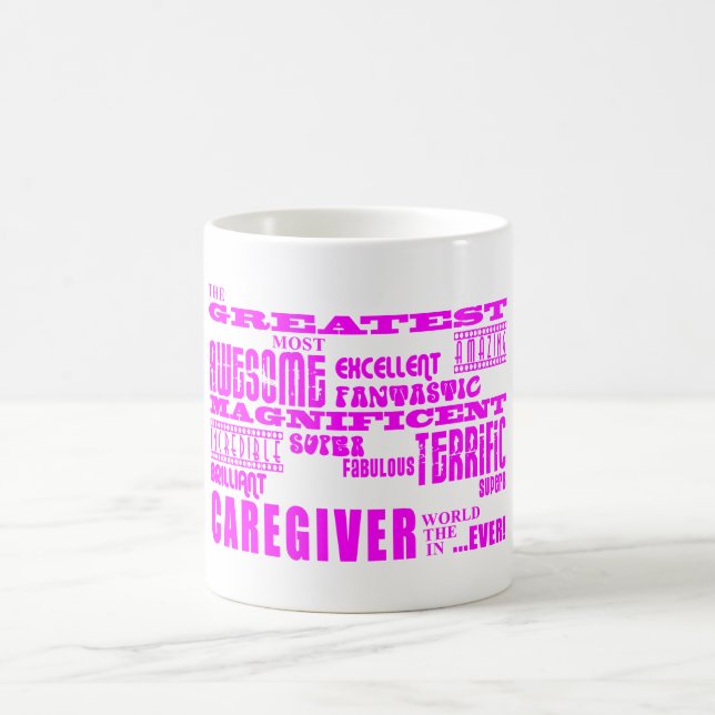 Taza De Café Cuidadores: Cuidador más grande rosado (Centro)