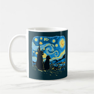 Taza De Café Cuidados gatos Starry Night Van Gogh Padre Madre H