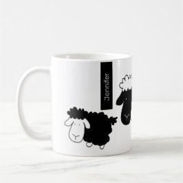 Taza De Café Cuidados Ilustraciones Negro Y Blanco