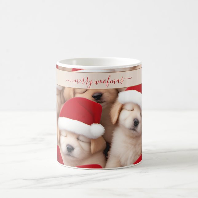 Taza De Café Cuidados Navidades cachorros Perro Lover Nombre Mu (Centro)