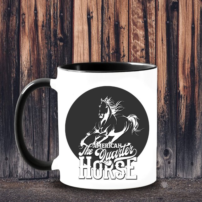 Taza De Café Cuitero americano Cowgirl Cowboy Oeste (The american quarter horse design. Cowgirl, cowboy, wild west, western graphic design.)