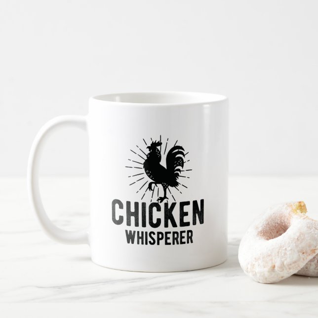 Taza De Café Cultivo de la cara del pollo de la granja (Con donut)