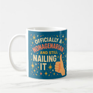 Taza De Café Cumple 90 Años Oficialmente Nonagenario Divertido