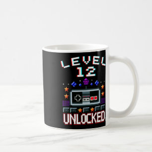 Taza De Café Cumpleañero Nivel 12 Desbloqueado Divertido Juego 