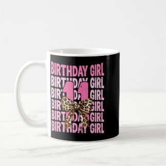 Taza De Café Cumpleaños 11 niña rosa coquette leopardo lazo 11