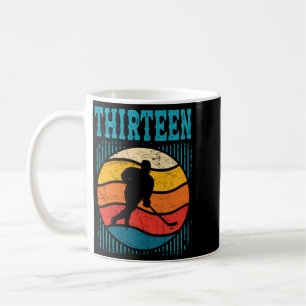 Taza De Café Cumpleaños 13 Retro Hockey sobre Hielo Niño 13 Año