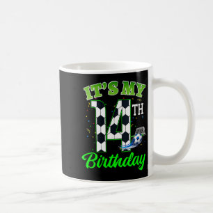 Taza De Café Cumpleaños 14 de mujeres Fútbol niño niña niños fú