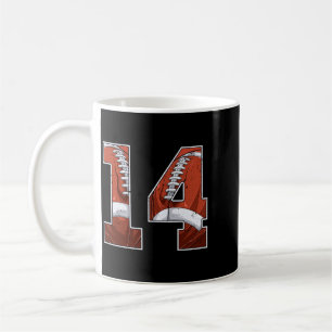 Taza De Café Cumpleaños 14 Fútbol Niño Fourn 14 Años Bday