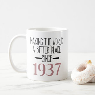 Taza De Café Cumpleaños 1937 90 90 años Mujer Bisabuela