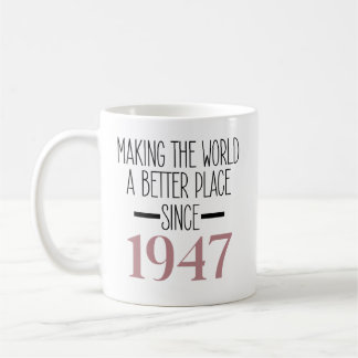 Taza De Café Cumpleaños 1947 80 80 años Mujer Bisabuela