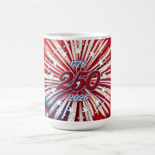 Taza De Café Cumpleaños 250 de América 1776-2026 Fuegos Artific