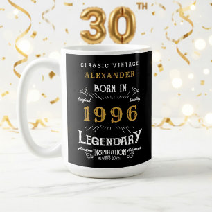 Taza De Café Cumpleaños 30 1996 Legendario Retro