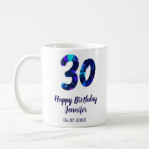 cumpleaños 30 añadir nombre fecha año azul destell