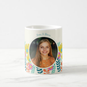 Taza De Café cumpleaños 30 moderno floral colorido bonito