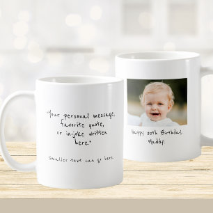 Taza De Café Cumpleaños 30 personalizado con foto y mensaje