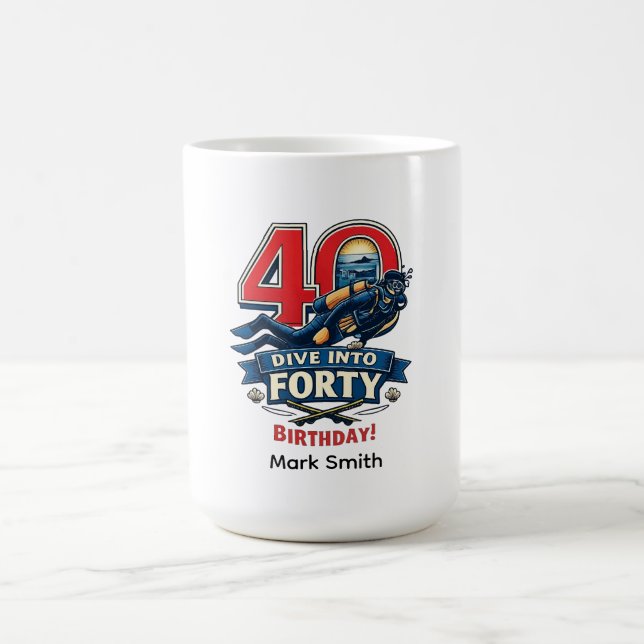 Taza De Café Cumpleaños 40 Buceo  (Centro)