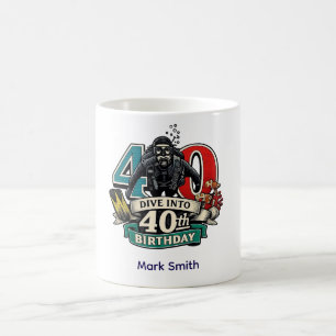 Taza De Café Cumpleaños 40 de buceo