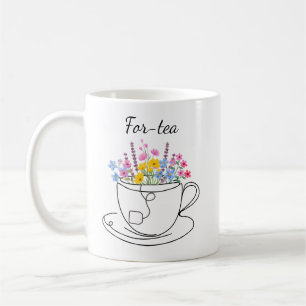 Taza De Café Cumpleaños 40 de For-Tea Caprichoso Colorido Flora