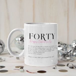Taza De Café Cumpleaños 40 moderno elegante