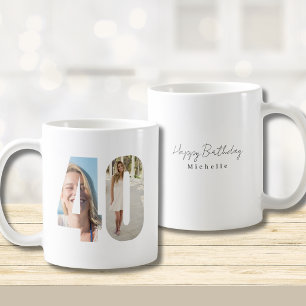 Taza De Café Cumpleaños 40 personalizado con foto 