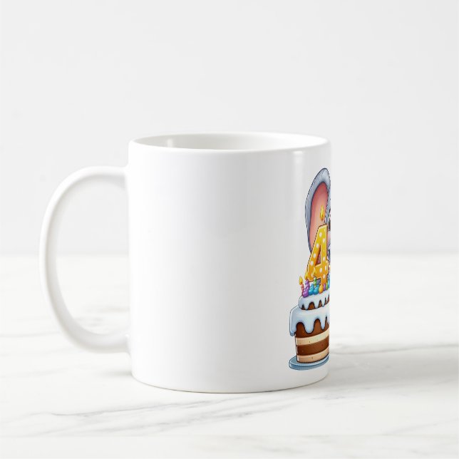 Taza De Café Cumpleaños 4 de elefante lindo (Izquierda)