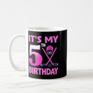 Taza De Café Cumpleaños 5 Niña Hockey sobre Hielo Fiesta 5 Años
