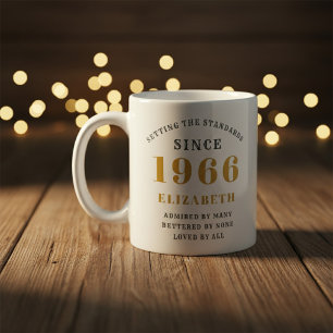 Taza De Café Cumpleaños 60 personalizado 1966 Agregar nombre el