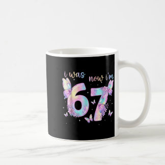 Taza De Café Cumpleaños 6 7 niña mariposa 7º cumpleaños