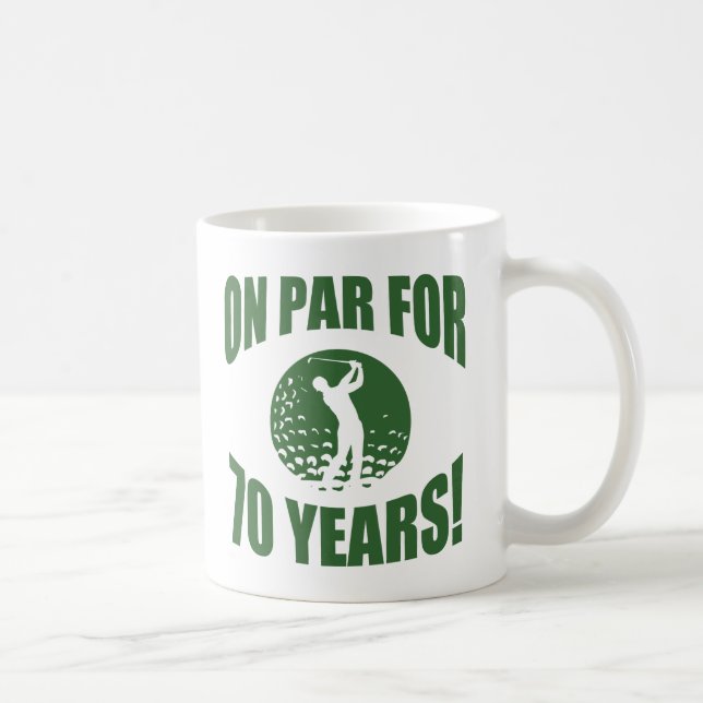 Taza De Café Cumpleaños 70 de Golfer (Derecha)