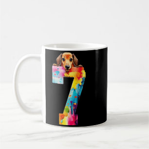 Taza De Café Cumpleaños 7 Años Dachshund Perro