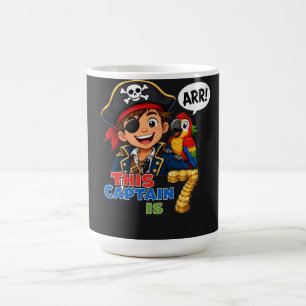 Taza De Café Cumpleaños 7 del Capitán Pirata Niño Tesoro