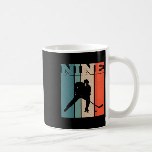 Taza De Café Cumpleaños 9 Retro Hockey sobre Hielo Niño Niña 9