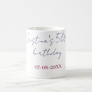Taza De Café cumpleaños aniversario 50 negrita morado agregar n