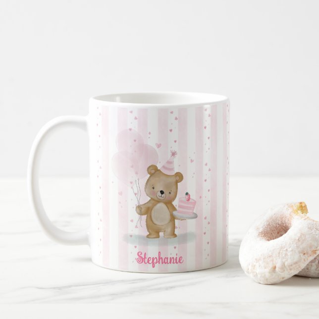 Taza De Café Cumpleaños Beary Dulce (Con donut)