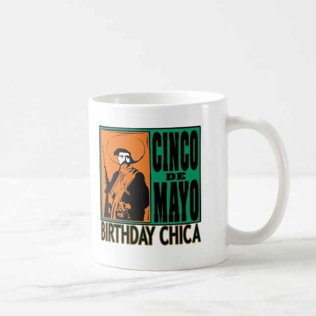 Taza De Café Cumpleaños Chica de Cinco de Mayo (Derecha)