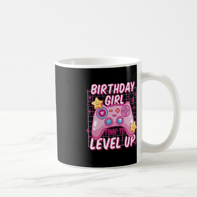 Taza De Café Cumpleaños Chica Tiempo de Nivel de Videojuego Cum (Derecha)
