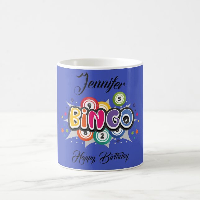 Taza De Café Cumpleaños con tema de BINGO (Centro)
