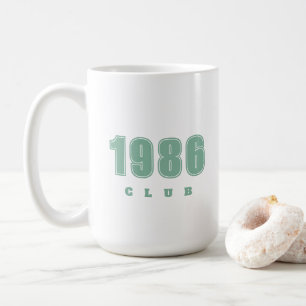 Taza De Café Cumpleaños CUALQUIER AÑO, tipografía verde persona