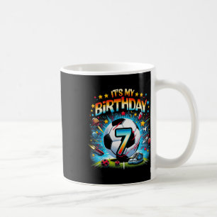 Taza De Café Cumpleaños de 7 años de niños fútbol para niños de