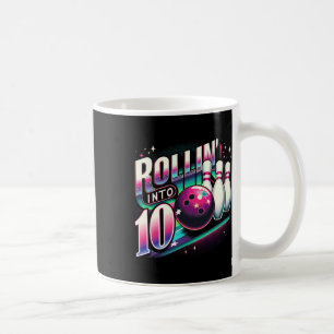Taza De Café Cumpleaños de Bolos Rodando en 10 Fiesta Cumpleaño