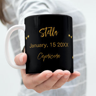 Taza De Café cumpleaños de constelación de estrellas de Caprico