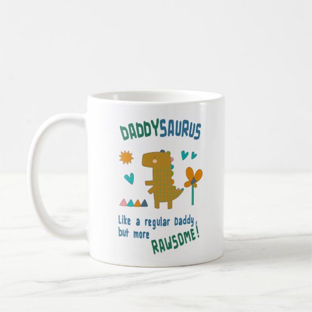 Taza De Café Cumpleaños de DaddySaurus o Día del Padre (Izquierda)