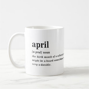 Taza De Café Cumpleaños de definición de abril